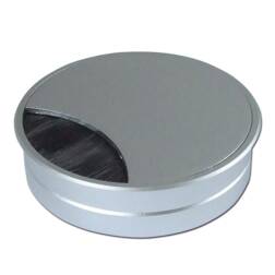 ipic1 Desk cable tidy grommet alu, 85 x 22 mm, si