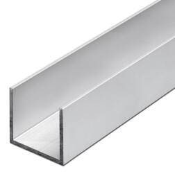 ppic1 U-profil aluminium, ligesidet, uden skråkan