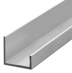 ppic1 U-profil aluminium, uligesidet, uden skråka