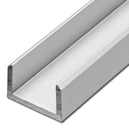 ppic1 U-profil aluminium, ligesidet, faset