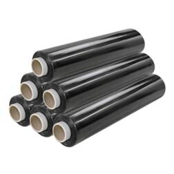 ipic1 Stretchfolie 500 mm x 300 m, 20 µ, schwarz