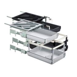 ipic1 Schreibtisch-Container-Set Aluminium Optik
