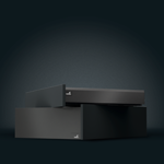 Dark drawer modules stacked on top of each other as the title image of the "Drawer Systems and Extension Runners" brochure by OSTERMANN.