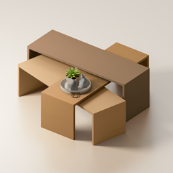 Linoleum edge on the table with table decoration