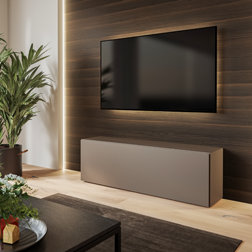 Wandverkleidung mit SIBU Designplatte WL Nutwood im modernen Wohnzimmer