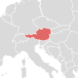 Austria on the map of Europe