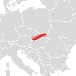 Slovakia on the map of Europe