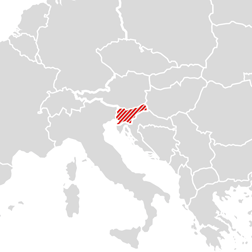 Slovenia on the map of Europe