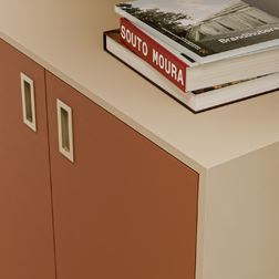 Linoleum per mobili nei colori Brick e Macadamia