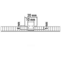 Rail simple incrusté pour parquets, carrelage