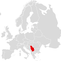 Serbia on the map of Europe