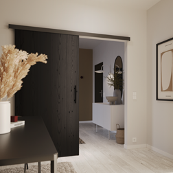 Offene Schiebetür im Wohnzimmer