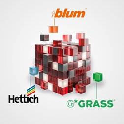 Markenvielfalt aus einer Hand: Blum, Hettich und Grass direkt verfügbar