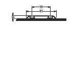 Posé, rail double, fermé