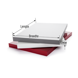 Drie op elkaar liggende panelen