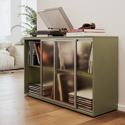 Armoire verte avec portes coulissantes