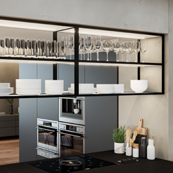 Shelving system for an open room design