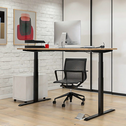 Office situation with height-adjustable desk