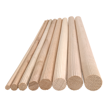 REDOCOL houten staven, Beuken, geribbeld in verschillende lengtes