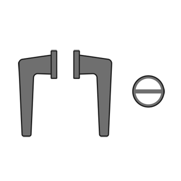 Technische Zeichnung: Drückergarnitur Badschloss (WC)