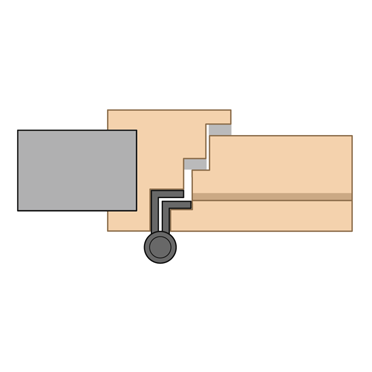 Türband Anschlag Flächenbündig gefälzt