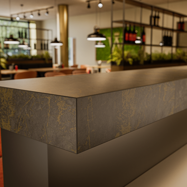 ABS-Kante Caviar gold glatt an der Bar