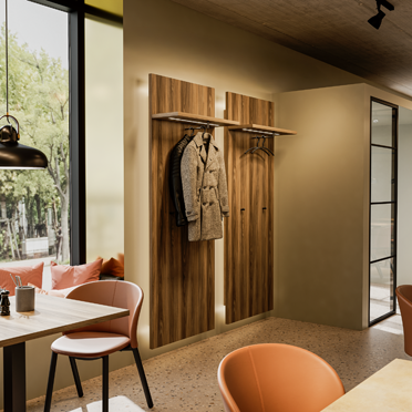 Garderobe im Restaurant