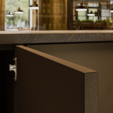 ABS-Kante Toffee metallic, miniperl an der Front im Shop