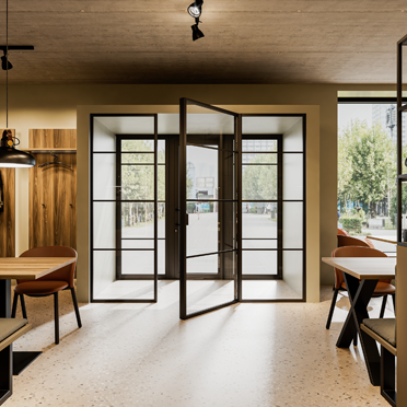 Divina Raumtrennsystem als Windfang