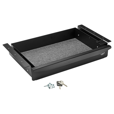 Voor extra opbergruimte onder het bureaublad kunt u kiezen voor een in kleur passende en afsluitbare onderbouwlade.