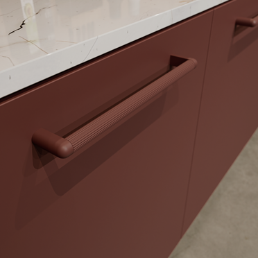 Möbelgriff Soraya in der Farbe Dunkelrot passend zu Fenix 0751 Rosso Jaipur