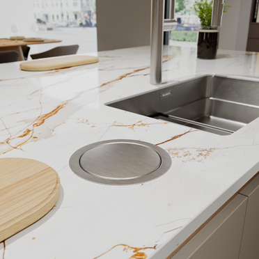 Pattumiera da incasso in acciaio inox