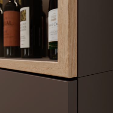 Cadre en aluminium avec une véritable couche de placage chêne