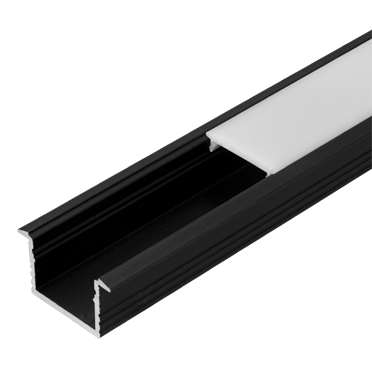 Svetlobni kanal Halemeier ChannelLine C2, aluminijasti profil črna, pokrov opalni, 3000 mm