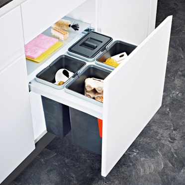 Système de tri des déchets en plastique Franke Sorter Garbo 60-4, 2 x 8 + 2 x 12 l