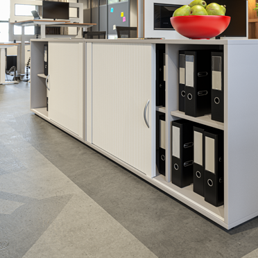 weisser Buero Rollladenschrank