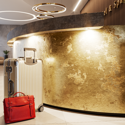 Comptoir avec placage pierre