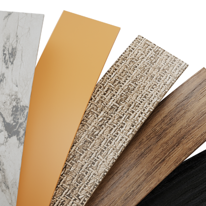 Kantenfaecher mit verschiedenen Kantenoberflächen