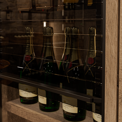 Rollladenschrank mit Glas-Rollladen