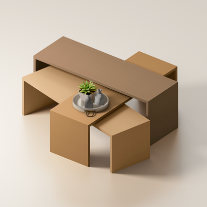 Linoleumkante am Tisch mit Tischdeko