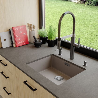 Evier montage sous-plan Blanco Subline 500-U avec mitigeur Blancoculina-S II