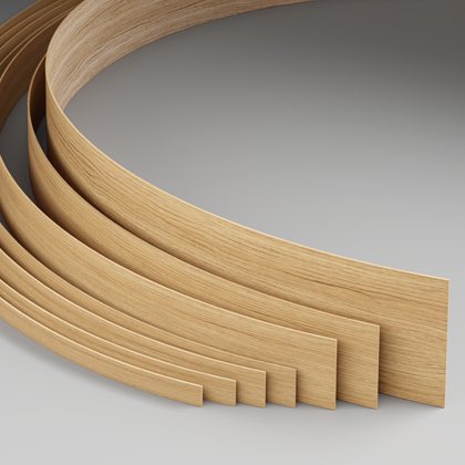 We now offer you a selection of wood veneer edgings not only in up to seven widths from stock, but also cut to any required width between 16 and 100 mm.