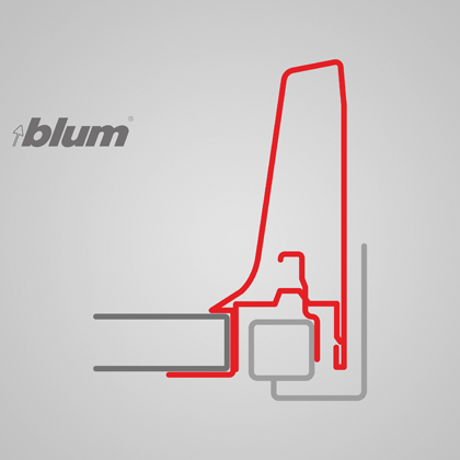 Dwarsdoorsnede Blum Tandembox Antaro lades
