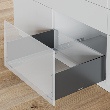 Grass Vionaro V8 Schubkastensystem mit ultradünner 8-mm-Stahlzarge, Vollauszug und modernem Design für hochwertige Küchen-, Wohn- und Objektmöbel
