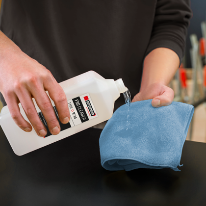 Rengøringsmiddel i brug