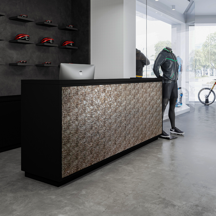 Thekenverkleidung mit SIBU Designplatte DM Vintage Silver