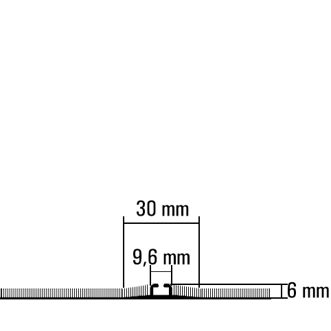 Rail simple incrusté pour moquette