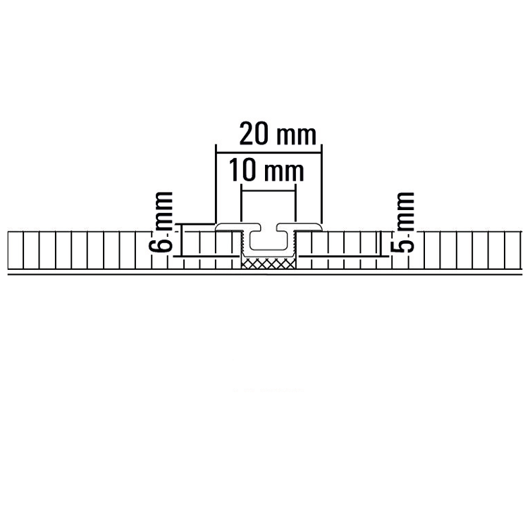 Rail simple incrusté pour parquets, carrelage