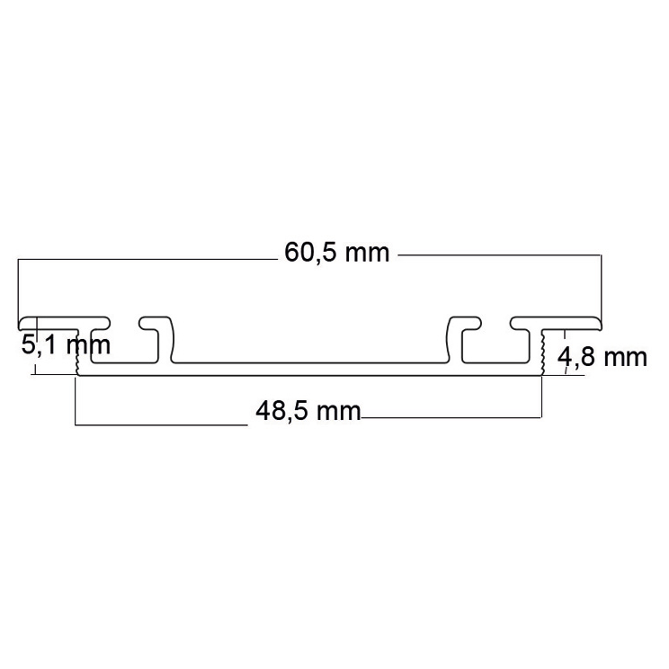 Incrusté, rail double