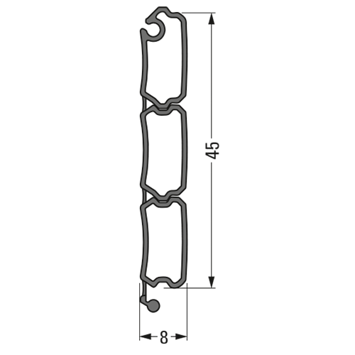 Roller Shutter Profile 15x8 mm